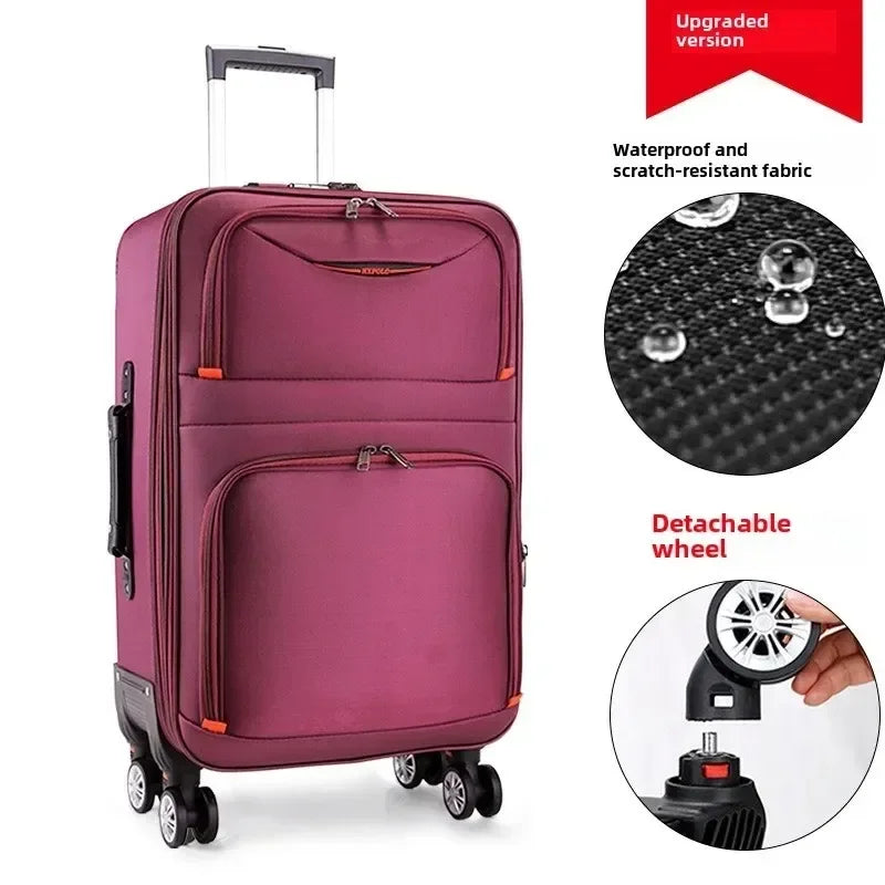 Detachable Wheel Suitcase Waterproof Luggage Carry-on Travel Bag Large Capacity Oxford Rolling Luggage Set Password Trolley Case