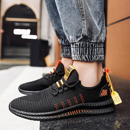 Lightweight Men's Running Shoes Outdoor Breathable Men Sports Shoes Anti-slip Male Sneakers Fashion Flexible Tennis Lace-up 2024