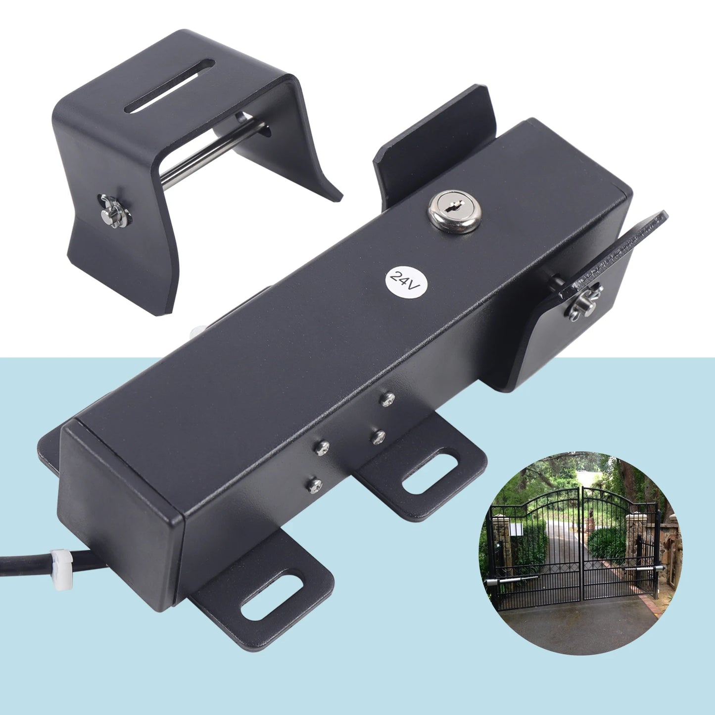 24V Electric Gate Latch Lock Anti-theft Electronic Lock Quick Unlock In 1 Second For Swing Gates Double Or Single Leaf