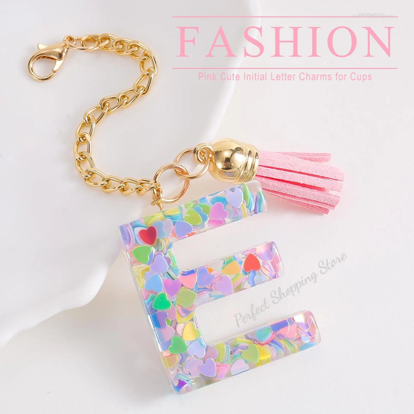 1 PCS Letter Charm for Stanley Cup Accessories Cute Initial Keychain Handle Charm for Stanley Tumbler for Women Girls 물병