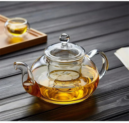 400/1100ml High Borosilicate Glass Teapot Thickened Heating Flower Tea Pot Transparent Glass Filter Teaware Kungfu Teaware