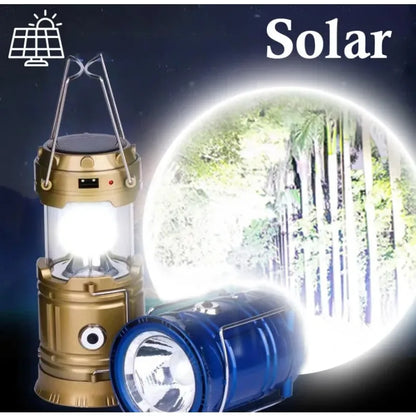 Solar Multifunctional Handheld Camping Lamp Tent Lamp LED Portable Flashlight Portable Waterproof Emergency Powered Work Light