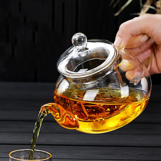 Glass Teapot with Tea Strainer Heat Resistant Glass Kettle Large Capacity Water Container Chinese Traditional Kung Fu Teaware