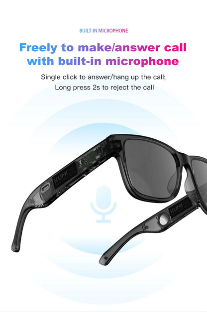 KUMI Meta V1 Smart Glasses Break Audio-visual Imagination Create Bluetooth glasses IPX4 Waterproof Bluetooth Phone Call