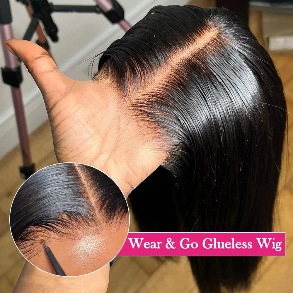 Wear Go Glueless Wig 30 32 Inch Bone Straight 13x6 HD Lace Frontal Wig Ready To Go Human Hair 6x4 HD Glueless Wigs Pre plucked