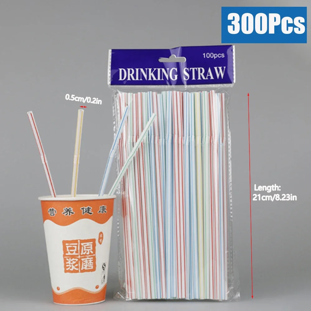 100-1000Pcs Flexible Kunststof Straws For Juice Cocktail Drinking Straws Multi Colored Kitchen Party Pajitas Plastique Straw