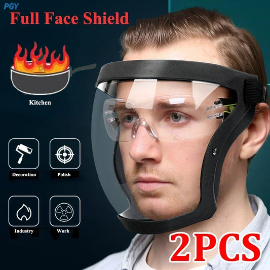 Protection Mask Splashproof Transparent Facial Protector Face FaceMask Protective Outdoor Safety Mask Head Cover Work Protection