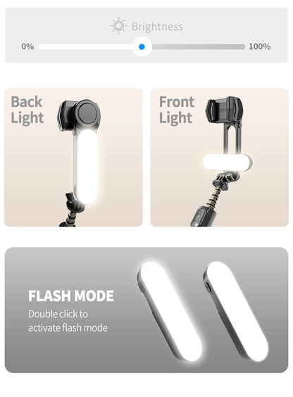 wireless Following the shooting Mode Gimbal Stabilizer Selfie Stick Tripod with Fill Light for iPhone Cell Phone Smartphone