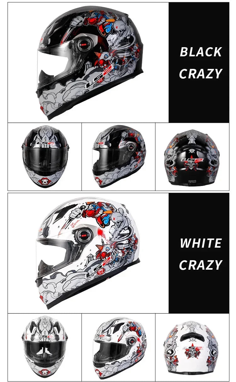 LS2 Clown full face motorcycle helmet ls2 FF358 motocross racing man woman casco moto casque ECE Approved