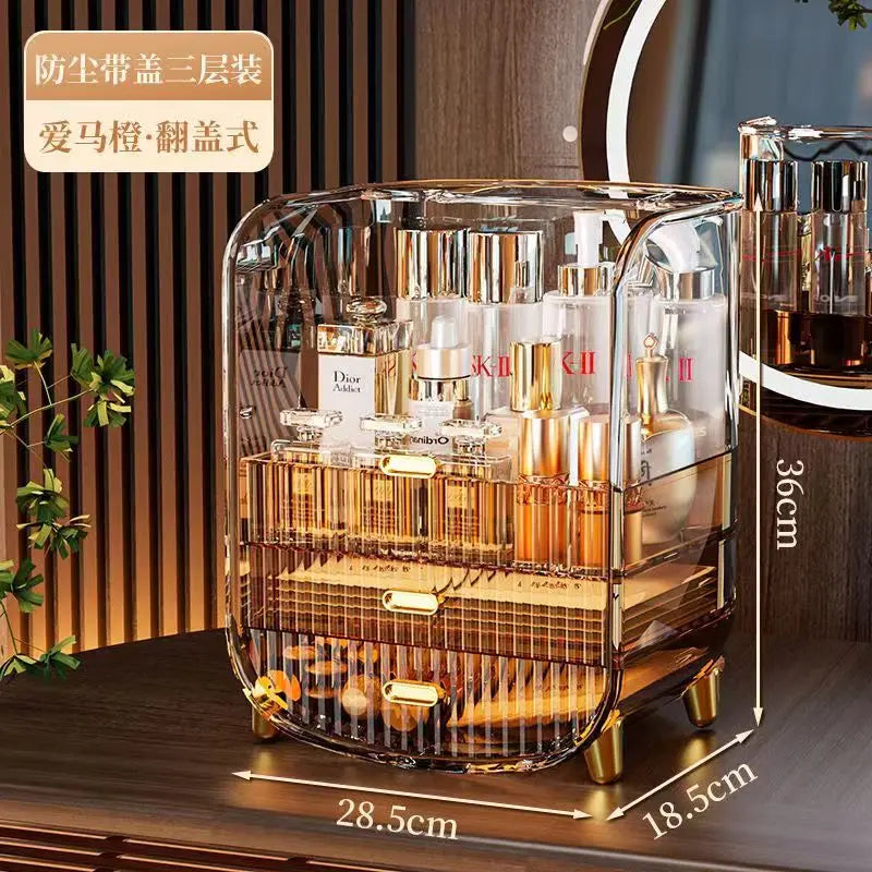 New Organizer Jewelry Cosmetic Storage Box Transparent Quality Container Capacity Desktop High Drawer Skincare Large Type