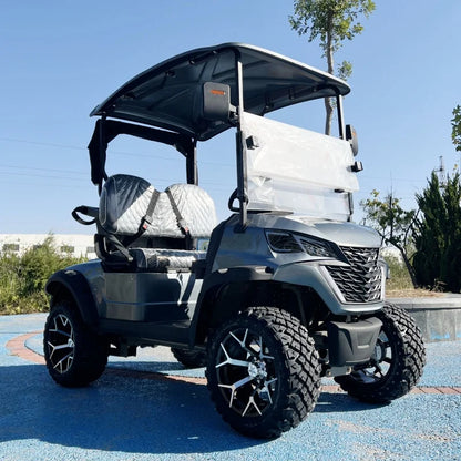 2 Seats 72V Lithium Battery 2 Passengers Electric Off Road Club Car Golf Buggy Cart with Golf Bag Rack