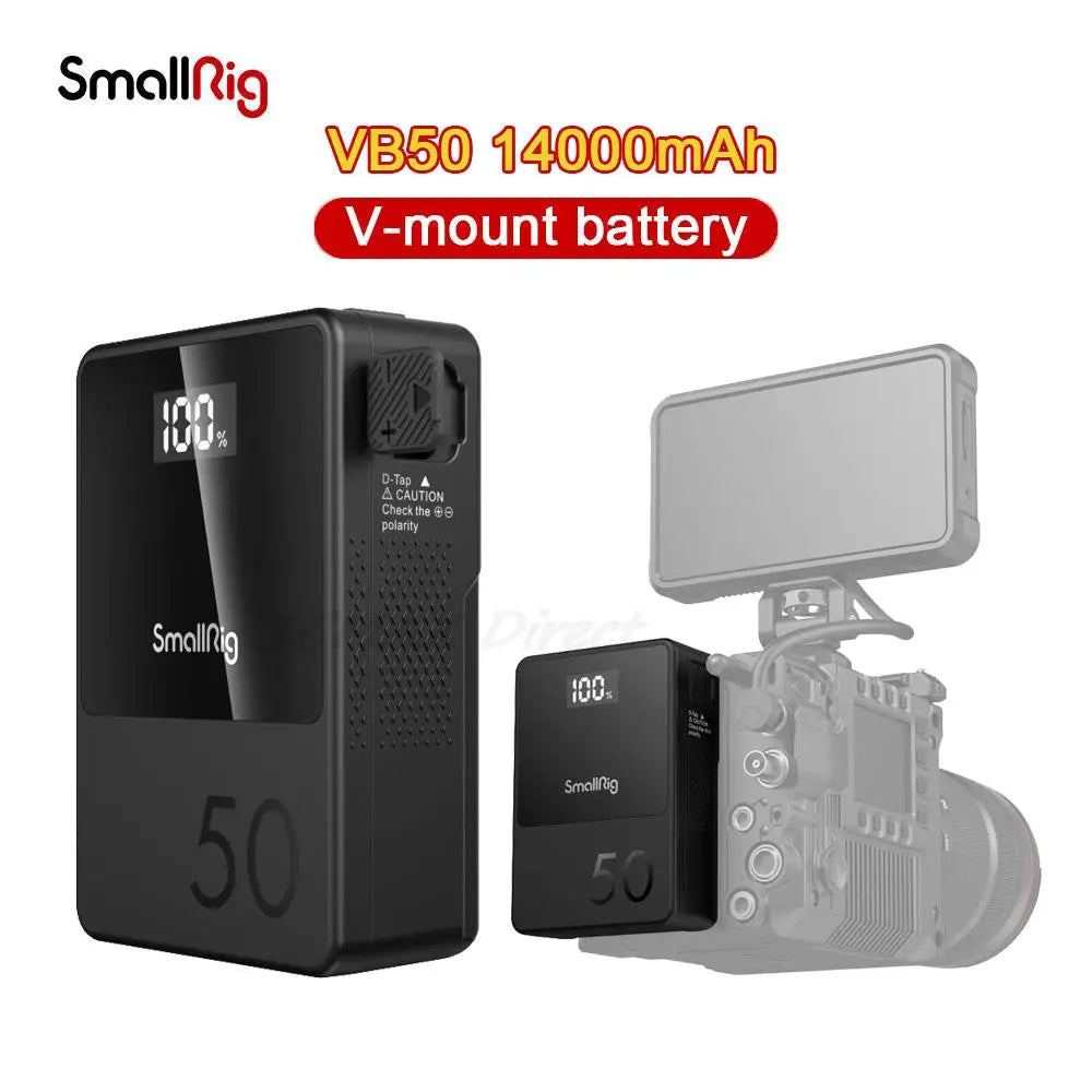 SmallRig VB50 14000mAh Mini V Mount battery OLED Display USB-C PD Fast Charging For Camera Camcorder Monitor Video Light 3579