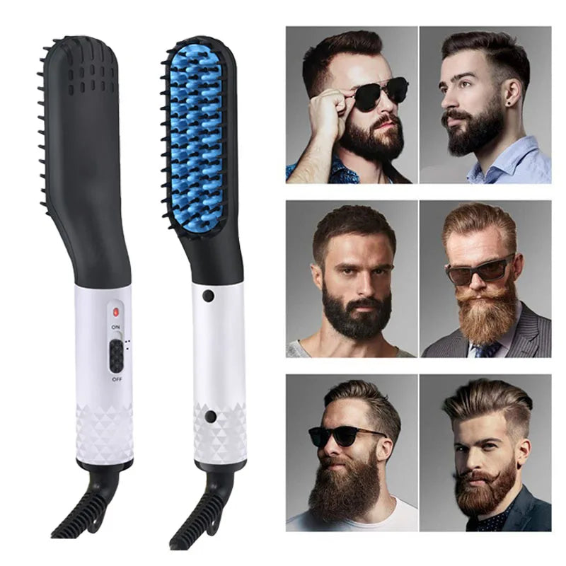 Man Hair Comb Brush Beard Straightener Multifunctional Hair Straightening Comb Hair Curler Fast Heating Styling Tools