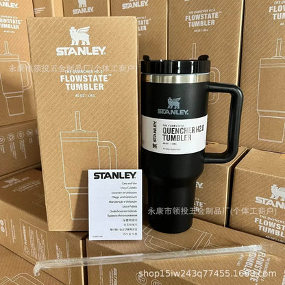 2024 alça tampa de palha aço inoxidável 30oz/40oz caneca de carro isolada a vácuo parede dupla térmica copo de viagem gelado - MarvelouStoree