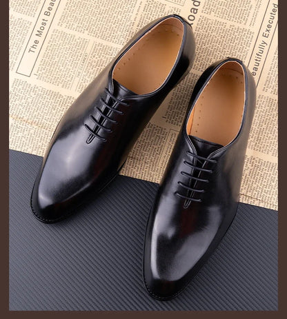 New Men's Leather Shoes Handmade High Quality Casual Oxford Business Work Shoes Black Coffee Lace-up Comfortable Man Shoe