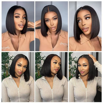 Glueless Wig Human Hair Ready To Wear Short Bob Wigs For Women Transparent Pre Cut Lace Human Wig Human Hair Wig Bob Wig