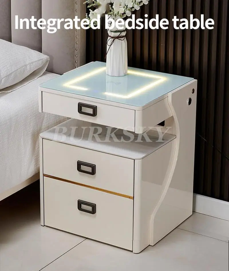 Bedside Table For Living Room Smart Ctorage Cabinet Modern Furniture Bed Side Safe For The Bedroom With Wireless Charging