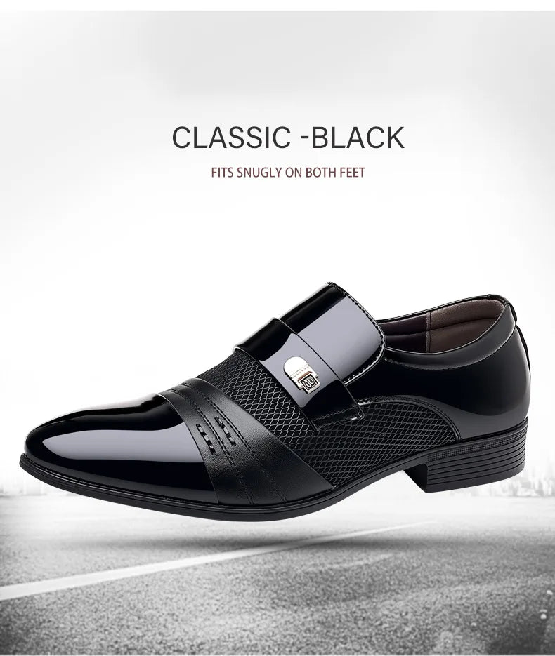 Men Formal Leather Shoes Black Pointed Toe Men Loafers Party Office Business Casual Shoes for Men Oxford Shoes Mens Dress Shoe