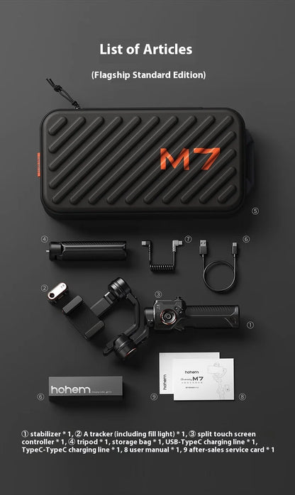 Hohem M7 iSteady M7 Cell phone gimbal Stabilizer 3-axis Anti-Shake Stands Extendable Selfie Stick For Live Vlog