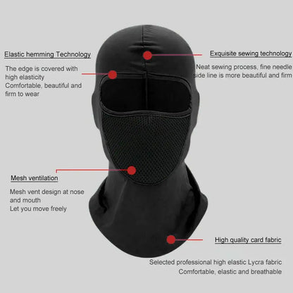 Outdoor Cycling Balaclava Full Face Cover Quick Dry Dustproof Elastic Breathable UV Protection Ski Cycling Sports Face Mask Hat