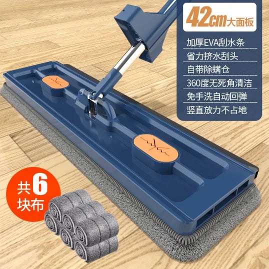 Hand Free Flat Floor Mop And Bucket Set For Professional Home Floor Cleaning Automatic Dehydration Magic Flat Mops Cleaning Mops