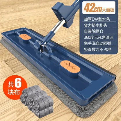 Hand Free Flat Floor Mop And Bucket Set For Professional Home Floor Cleaning Automatic Dehydration Magic Flat Mops Cleaning Mops