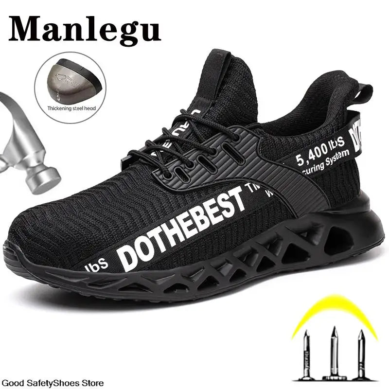 Steel Toe Safety Shoes for Men Women Lightweight Work Sneakers Puncture Proof Work Shoes Unisex Coustruction Safety Work Boots