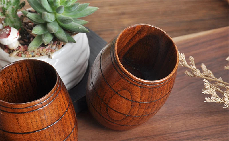 Wooden Big Belly Cups Handmade Natural Spruce Wood Cups Beer Tea Coffee Milk Water Cup Kitchen Bar Drinkware for Kitchen