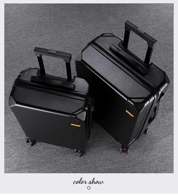 High Quality Suitcase Zipper Travel Bag with Wheels Trolley Case Password Lock Carrry-on Luggage Aluminum Frame 20 24 28 Inch