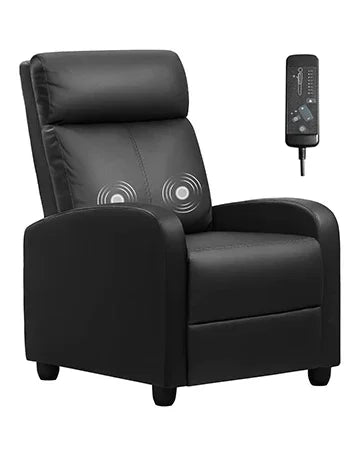 Massage Recliner Chair for Living Room Adjustable PU Leather Reclining Chair Home Theater Seating Modern Single Sofa for Adults