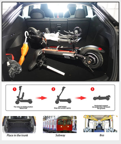 1200W 1300W 2400W 6000W Commuter Seated Adults Electric Scooter 48V/72V E-Scooter 10 inch Tubeless Off Road Tire with LCD