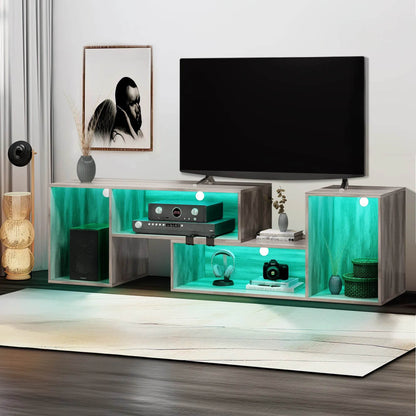 Deformable TV Stand with LED Lights for 65/70/75 inch TVs Entertainment Center - MarvelouStoree