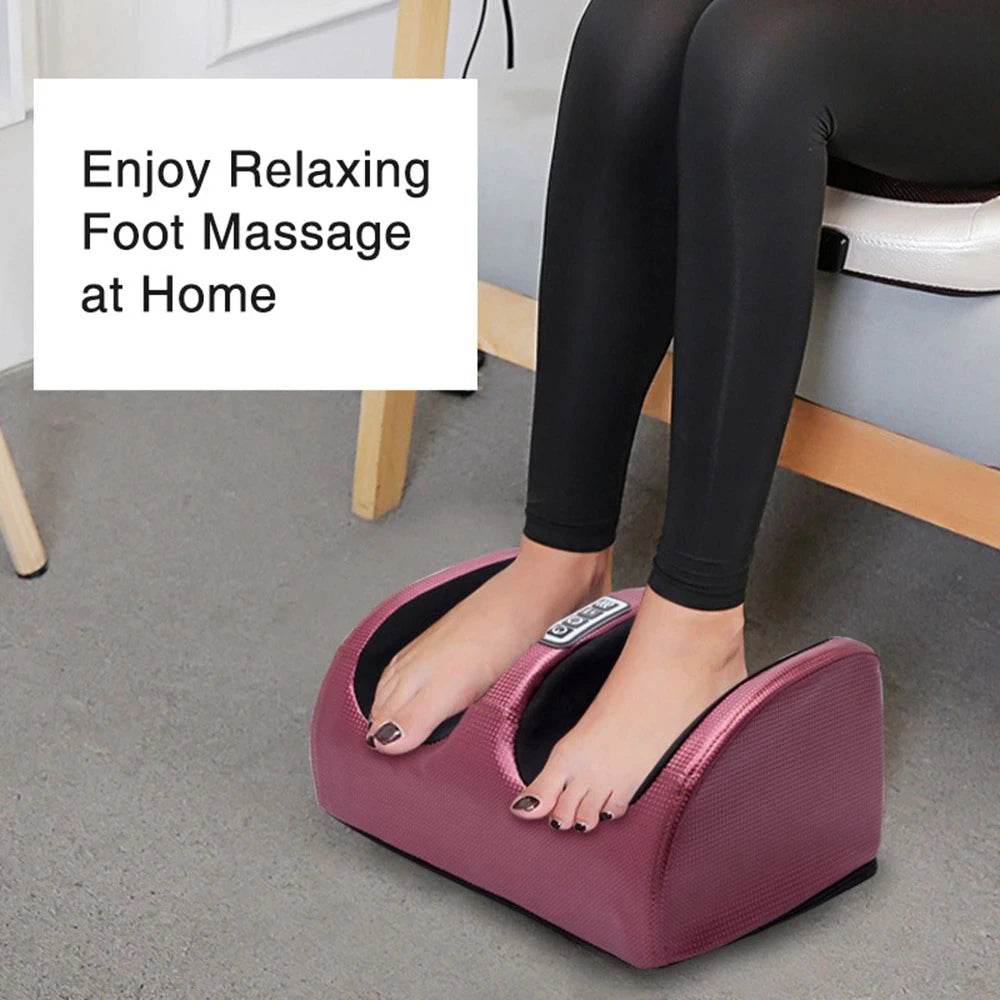 Electric Foot Massager Shiatsu Kneading Deep Tissue Relax Heated Roller Calf Pain Relief Fatigue Muscles Vibrator Machine Health - MarvelouStoree