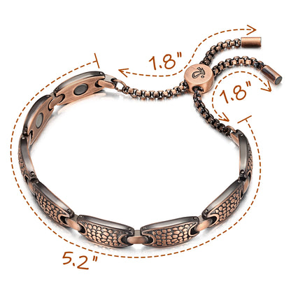 Rainso Spots Copper Bracelet For Women Healing Magnetic Bracelet Viking Arthritis Sleep Aid Adjust Chain 4in1 Bio Energy Jewelry