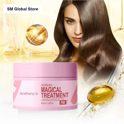 60ml Magical Hair Mask Repair Damaged Curly Hair Frizzy Soft Smooth Shiny Deep Moisturize Treat Care Serum Oil Beauty Health