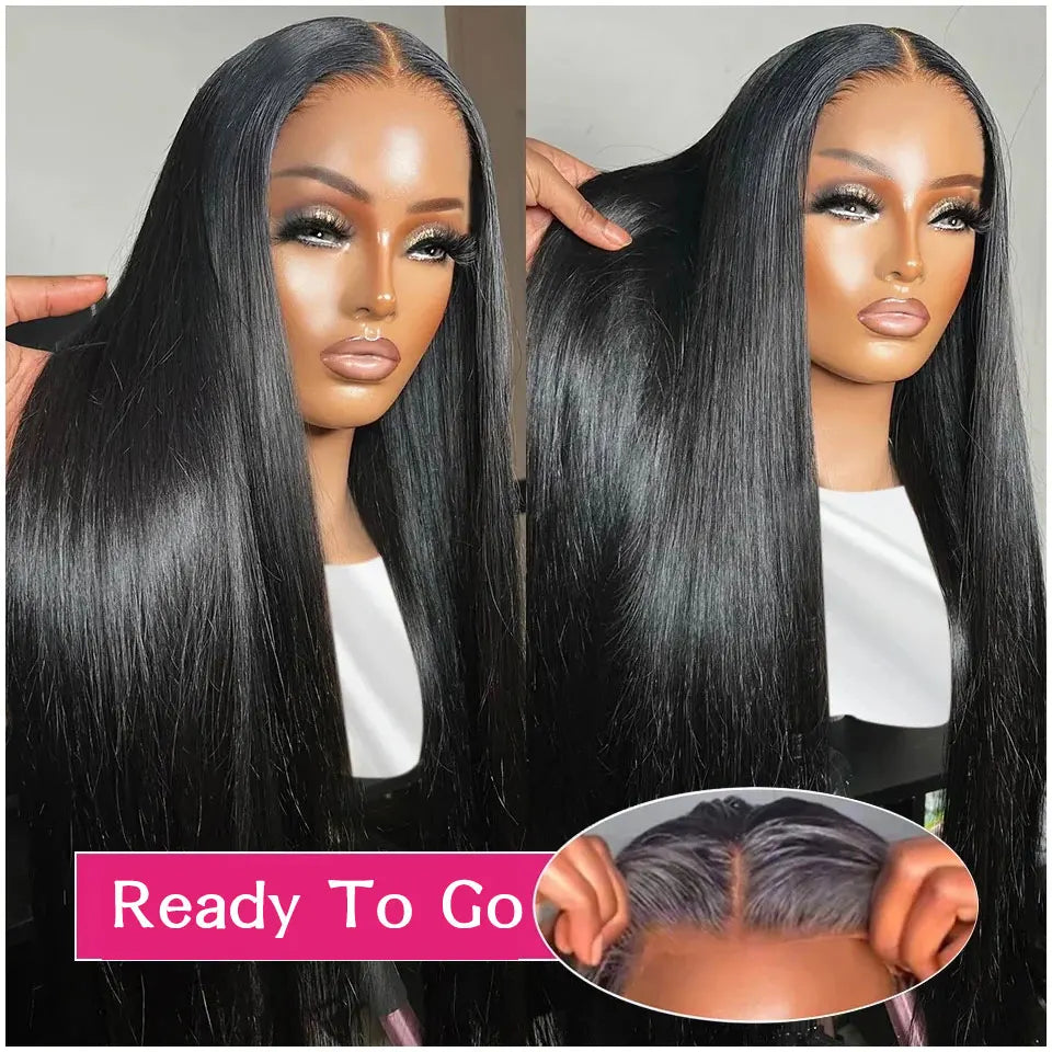 Wear To Go Glueless Wig Human Hair Ready To Wear Straight 13x4 Lace Front Human Hair Wig Pre Cut Lace 4x4 Closure Human Hair Wig