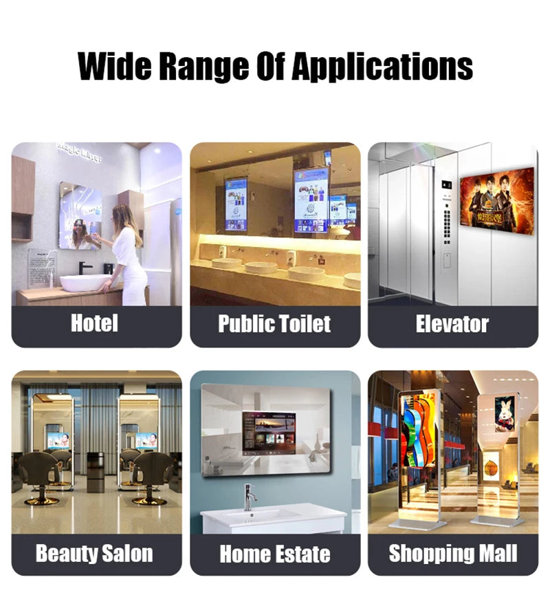 Wholesale smart mirror Hotel Home Project Touch Screen TV Mirror Android WIFI apps backlit light smart mirror bathroom