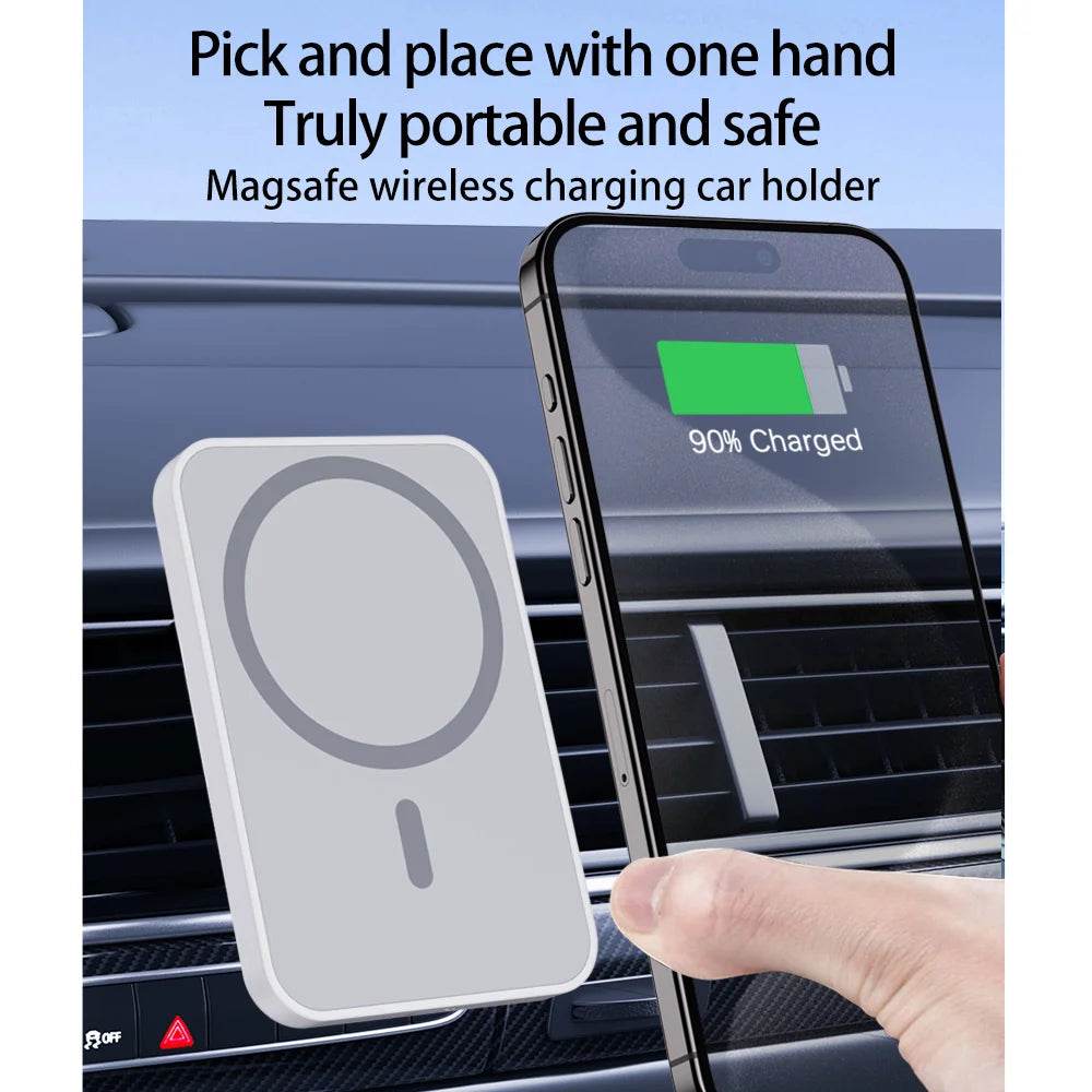 Magnetic Car Wireless Charger For iPhone 15 14 13 12 Pro Max Mini Macsafe Car Phone Holder Stand Mount Fast Charging Station