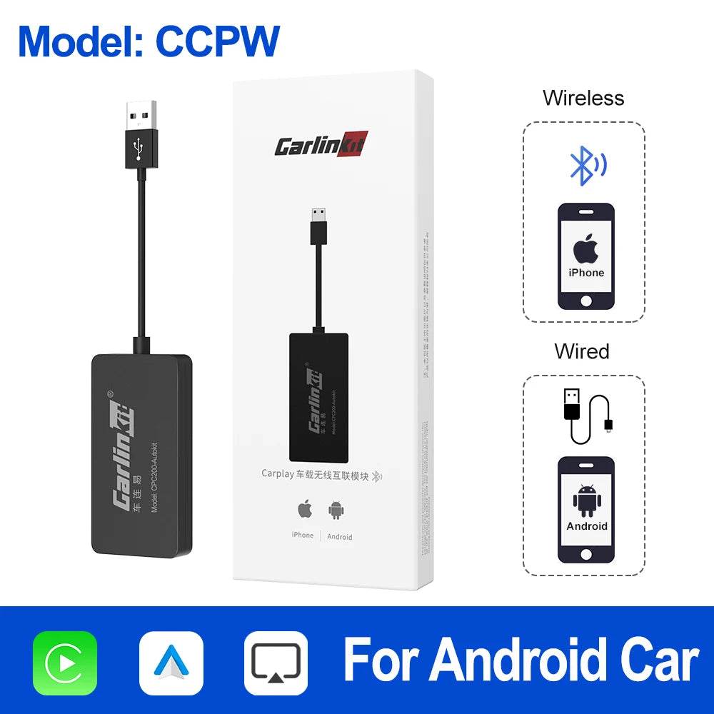 CarlinKit Wireless CarPlay Adapter USB Wireless Android Auto Dongle for Android Car Multimedia Mirrorlink Waze Spotify Autokit - MarvelouStoree