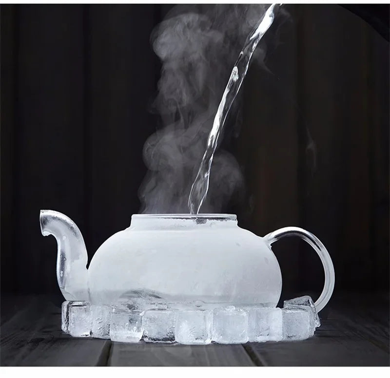 400/1100ml High Borosilicate Glass Teapot Thickened Heating Flower Tea Pot Transparent Glass Filter Teaware Kungfu Teaware