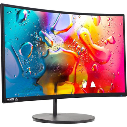 Curved 24-inch Gaming Monitor 1080p R1500 98% sRGB HDMI x2 VGA Build-in Speakers, VESA Wall Mount Machine Black