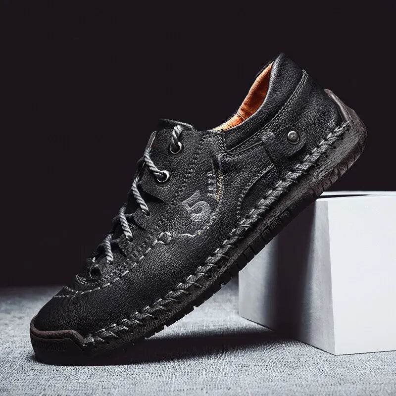 New Men Leather Casual Shoes Outdoor Comfortable High Quality Fashion Soft Homme Classic Ankle Non-slip Flats Moccasin Trend - MarvelouStoree