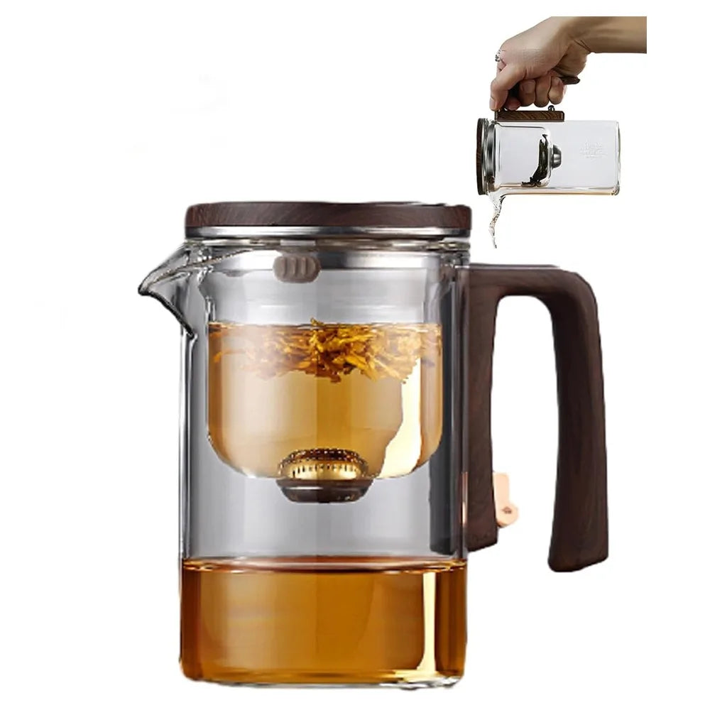 Hot Small Waist Teapot Glass Automatic Separation Automatic Tea Pot Magnetic Filtration White Grey Separation Teapot Office