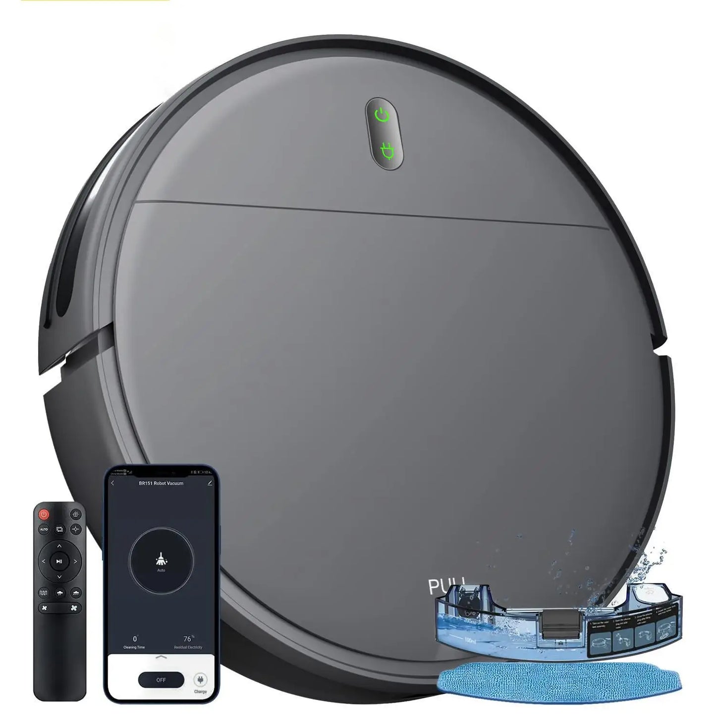 ZCWA BR151 Robot Vacuum Cleaner Auto Charging 6000Pa Power App Control Water Tank Wet  Robot Vacuum Cleaner Electric Sweeper