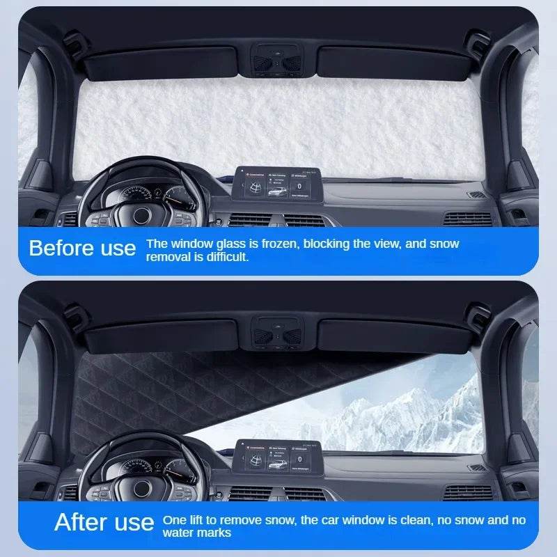 Car Windshield Cover Front Windscreen Cover Sun Shade Snow Protector Ice Blocked Front Window Protector Exterior Car Accessories - MarvelouStoree