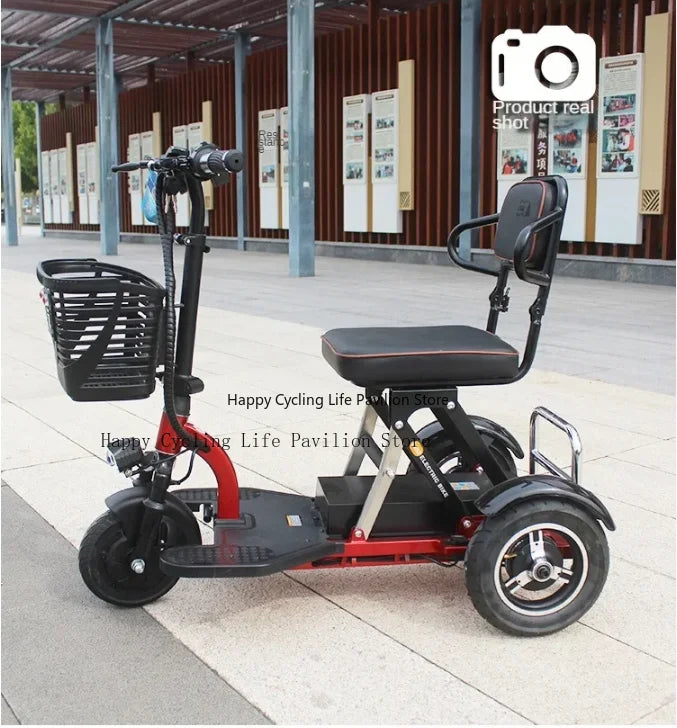 48v 350W 20AH 40KM Electric Trike Leisure Foldable Electric Tricycle Super Load-Bearing Adult Mini Portable Electric Vehicle