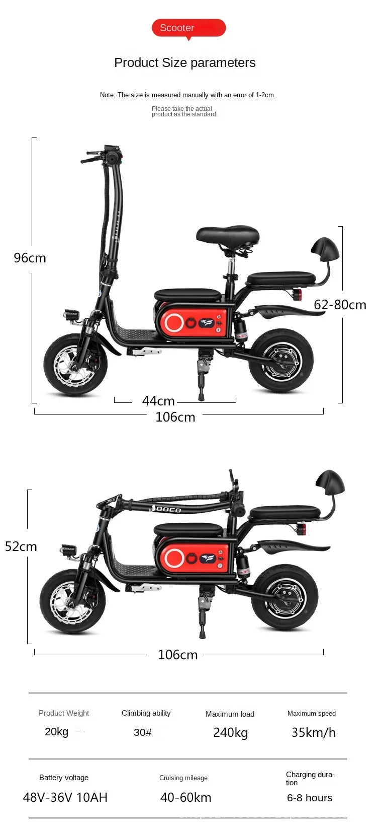 Folding Electric Scooter Three-wheel For The Elderly And Disabled Travel Mini Small With Backrest Mobility Scooter Parent-child