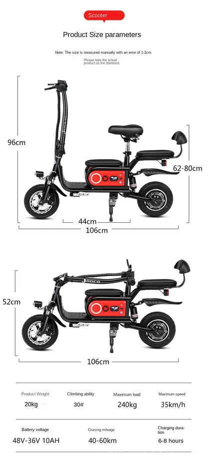 Folding Electric Scooter Three-wheel For The Elderly And Disabled Travel Mini Small With Backrest Mobility Scooter Parent-child