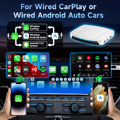 2024 New CarlinKit Android 13 CarPlay AI Box HDMI Wireless CarPlay Android Auto TV Video Box Qualcomm SDM660 8-Core Split Screen