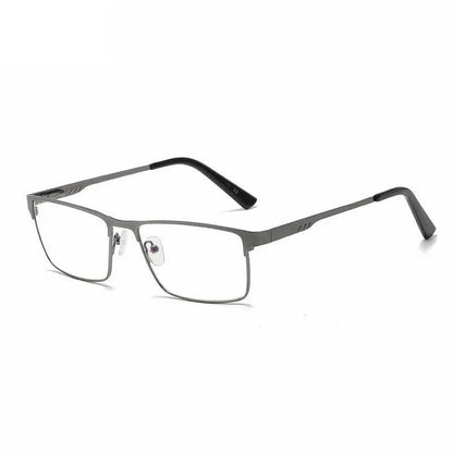 Men Square Metal Large Half Frame Reading Spring Leg Elderly Presbyopia Glasses Blue Light Blocking Eye Protection Eyeglasses - MarvelouStoree